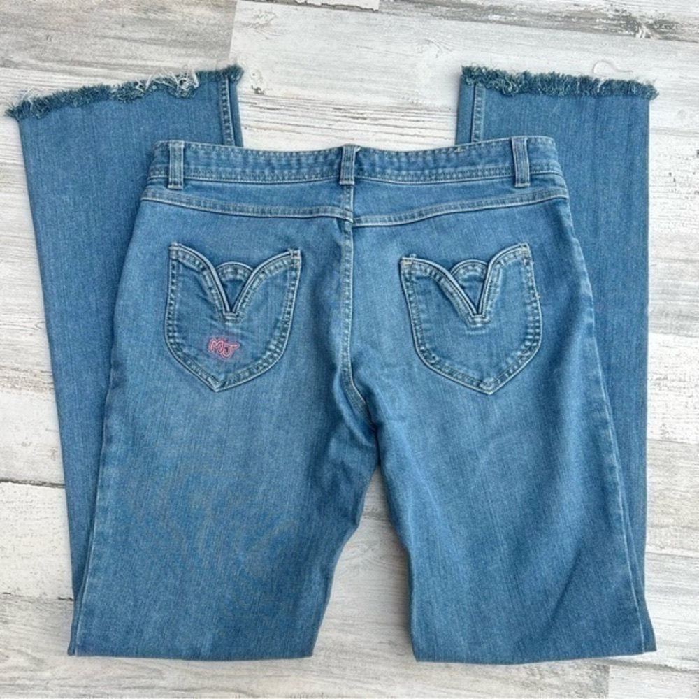 Marc Jacobs MJ Flare Jeans Womens Size 10 Frayed Hem 5-Pocket Style Light Wash